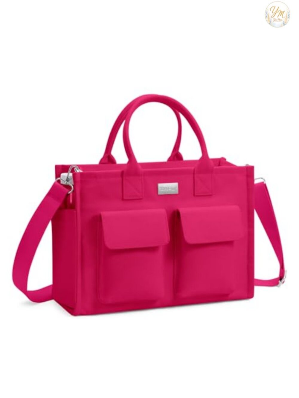 Heavyweight 16oz Canvas Tote Bag 9 Pockets Adjustable Strap Crossbody